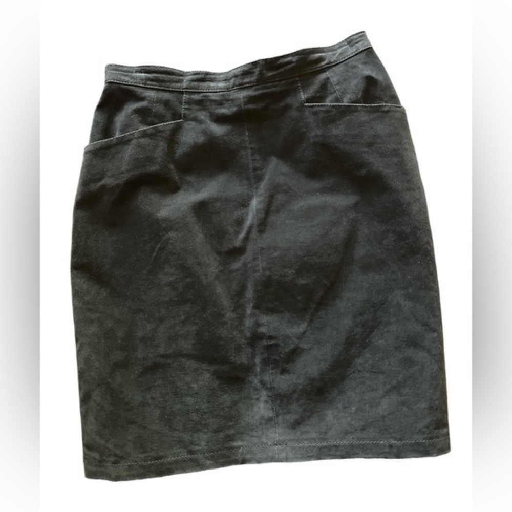 Bagatelle‎ Vintage Black Leather Suede Mini Skirt Lined Pockets Size 10